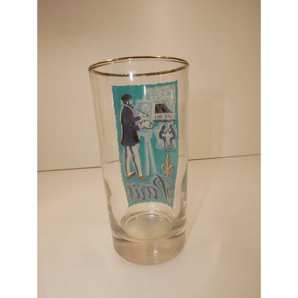 Vintage 12 Oz. Libbey Glass International Cities of the World Paris Gold Rim - Picture 5 of 6